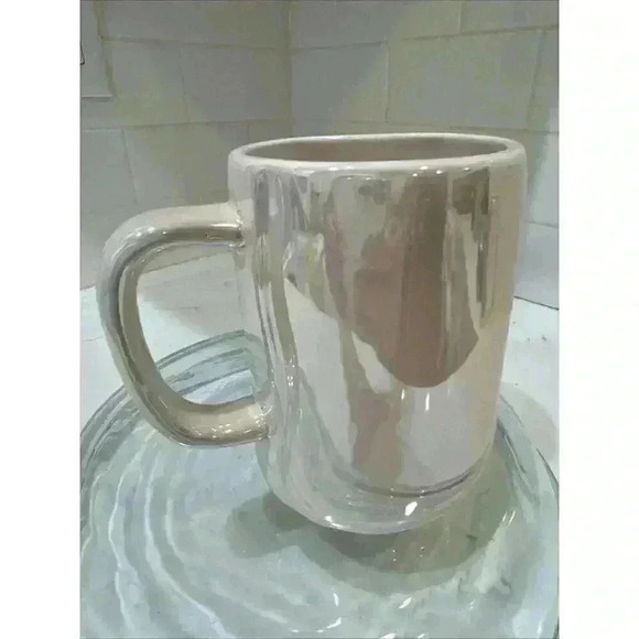 Rae Dunn Valentines Day CUTIE PIE Mug Iridescent Ceramic w/ Black by Magenta - Picture 4 of 10